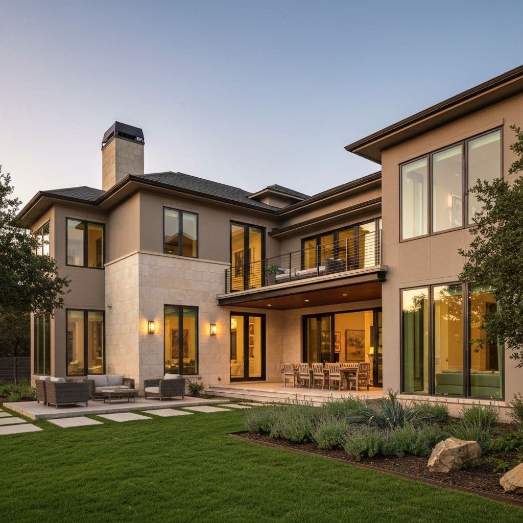 Luxury Austin residential home with modern architecture and outdoor living space